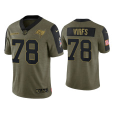 Men Tampa Bay Buccaneers #78 Tristan Wirfs Olive 2021 Salute To Service Limited Jersey