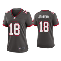 Women Tampa Bay Buccaneers #18 Tyler Johnson Pewter Alternate Game Jersey