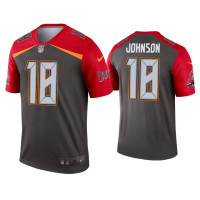 Men Tampa Bay Buccaneers #18 Tyler Johnson Pewter Inverted Legend Jersey