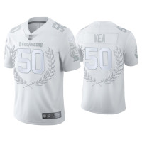 Men Tampa Bay Buccaneers #50 Vita Vea White Platinum Limited Jersey