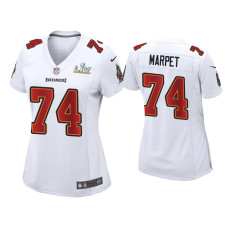 Women Tampa Bay Buccaneers #74 Ali Marpet Super Bowl LV White Game Fashion Jersey