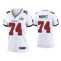 Women Tampa Bay Buccaneers #74 Ali Marpet Super Bowl LV White Game Jersey