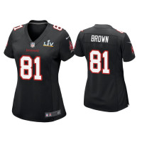 Women Tampa Bay Buccaneers #81 Antonio Brown Super Bowl LV Black Game Fashion Jersey