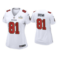 Women Tampa Bay Buccaneers #81 Antonio Brown Super Bowl LV White Game Fashion Jersey