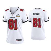 Women Tampa Bay Buccaneers #81 Antonio Brown Super Bowl LV White Game Jersey