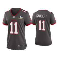 Women Tampa Bay Buccaneers #11 Blaine Gabbert Super Bowl LV Pewter Game Jersey