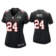 Women Tampa Bay Buccaneers #24 Carlton Davis Super Bowl LV Black Game Fashion Jersey