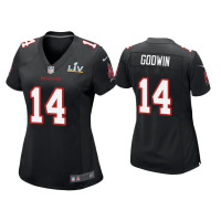 Women Tampa Bay Buccaneers #14 Chris Godwin Super Bowl LV Black Game Fashion Jersey