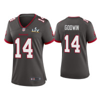 Women Tampa Bay Buccaneers #14 Chris Godwin Super Bowl LV Pewter Game Jersey