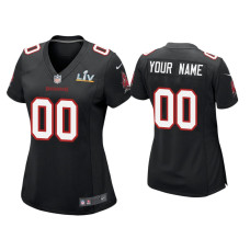 Women Tampa Bay Buccaneers #0 Custom Super Bowl LV Black Game Fashion Jersey