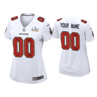 Women Tampa Bay Buccaneers #0 Custom Super Bowl LV White Game Fashion Jersey