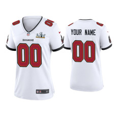 Women Tampa Bay Buccaneers #0 Custom Super Bowl LV White Game Jersey