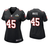 Women Tampa Bay Buccaneers #45 Devin White Super Bowl LV Black Game Fashion Jersey