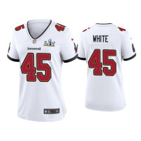 Women Tampa Bay Buccaneers #45 Devin White Super Bowl LV White Game Jersey