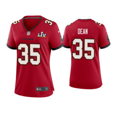 Women Tampa Bay Buccaneers #35 Jamel Dean Super Bowl LV Red Game Jersey