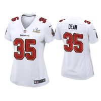 Women Tampa Bay Buccaneers #35 Jamel Dean Super Bowl LV White Game Fashion Jersey