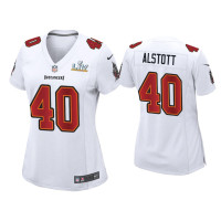 Women Tampa Bay Buccaneers #40 Mike Alstott Super Bowl LV White Game Fashion Jersey