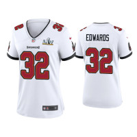 Women Tampa Bay Buccaneers #32 Mike Edwards Super Bowl LV White Game Jersey