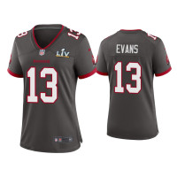 Women Tampa Bay Buccaneers #13 Mike Evans Super Bowl LV Pewter Game Jersey