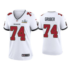 Women Tampa Bay Buccaneers #74 Paul Gruber Super Bowl LV White Game Jersey