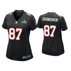 Women Tampa Bay Buccaneers #87 Rob Gronkowski Super Bowl LV Black Game Fashion Jersey