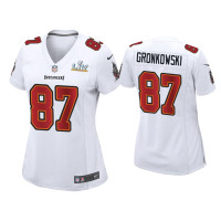 Women Tampa Bay Buccaneers #87 Rob Gronkowski Super Bowl LV White Game Fashion Jersey