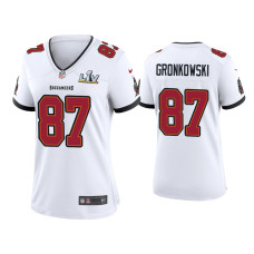 Women Tampa Bay Buccaneers #87 Rob Gronkowski Super Bowl LV White Game Jersey