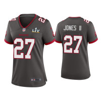 Women Tampa Bay Buccaneers #27 Ronald Jones II Super Bowl LV Pewter Game Jersey