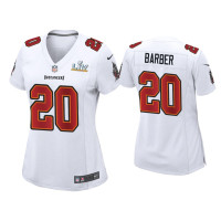 Women Tampa Bay Buccaneers #20 Ronde Barber Super Bowl LV White Game Fashion Jersey