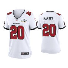 Women Tampa Bay Buccaneers #20 Ronde Barber Super Bowl LV White Game Jersey