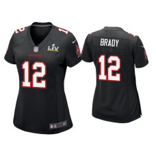 Women Tampa Bay Buccaneers #12 Tom Brady Super Bowl LV Black Game Fashion Jersey