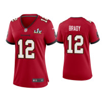 Women Tampa Bay Buccaneers #12 Tom Brady Super Bowl LV Red Game Jersey