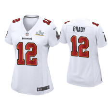 Women Tampa Bay Buccaneers #12 Tom Brady Super Bowl LV White Game Fashion Jersey