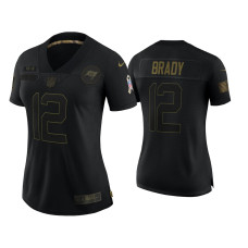 Women Tampa Bay Buccaneers #12 Tom Brady Black 2020 Salute To Service Limited Jersey