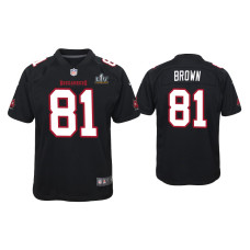 Youth Tampa Bay Buccaneers #81 Antonio Brown Super Bowl LV Black Game Fashion Jersey