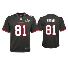 Youth Tampa Bay Buccaneers #81 Antonio Brown Super Bowl LV Pewter Game Jersey