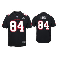 Youth Tampa Bay Buccaneers #84 Cameron Brate Super Bowl LV Black Game Fashion Jersey