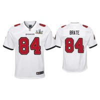 Youth Tampa Bay Buccaneers #84 Cameron Brate Super Bowl LV White Game Jersey