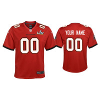 Youth Tampa Bay Buccaneers #0 Custom Super Bowl LV Red Game Jersey