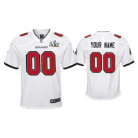 Youth Tampa Bay Buccaneers #0 Custom Super Bowl LV White Game Jersey