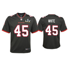 Youth Tampa Bay Buccaneers #45 Devin White Super Bowl LV Pewter Game Jersey