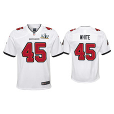 Youth Tampa Bay Buccaneers #45 Devin White Super Bowl LV White Game Jersey