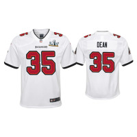 Youth Tampa Bay Buccaneers #35 Jamel Dean Super Bowl LV White Game Jersey