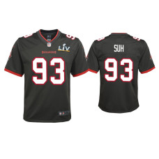 Youth Tampa Bay Buccaneers #93 Ndamukong Suh Super Bowl LV Pewter Game Jersey