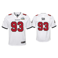 Youth Tampa Bay Buccaneers #93 Ndamukong Suh Super Bowl LV White Game Jersey