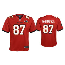 Youth Tampa Bay Buccaneers #87 Rob Gronkowski Super Bowl LV Red Game Jersey