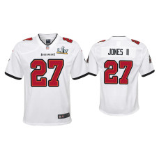 Youth Tampa Bay Buccaneers #27 Ronald Jones II Super Bowl LV White Game Jersey