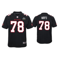 Youth Tampa Bay Buccaneers #78 Tristan Wirfs Super Bowl LV Black Game Fashion Jersey