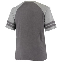 Tampa Bay Buccaneers Fanatics Branded Big & Tall Throwback 2-Stripe Raglan T-Shirt - Black/Heathered Gray