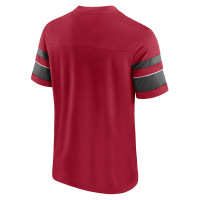 Tampa Bay Buccaneers Fanatics Branded Textured Hashmark V-Neck T-Shirt - Red